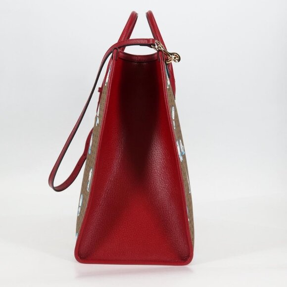 GUCCI Micro GG Supreme Doraemon Hand Bag PVC 2way Brown Gold 653952 Auth 131782A - Picture 4 of 16